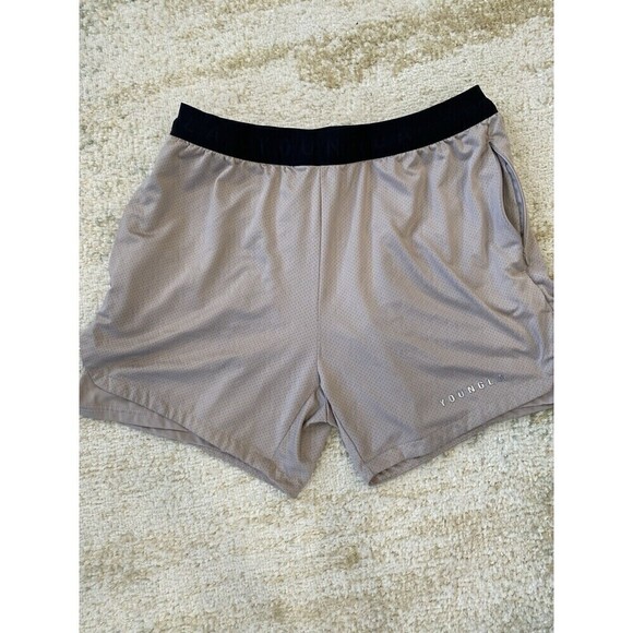 YoungLA Shorts Mens MEDIUM GRAY Lined Athletic Running Gym Training Workout * - Picture 1 of 6